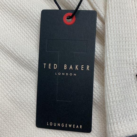 Ted Baker Soft Micro Waffle Cream Gray Long Sleeve Lounge Sleep Shirt XL NWT - Picture 7 of 13